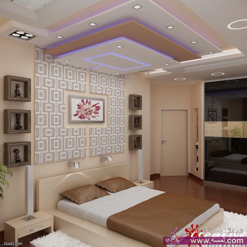 جبسيات لغرف النوم رومانسية الأسقف الجبسيةالراقية والجميلة 2014